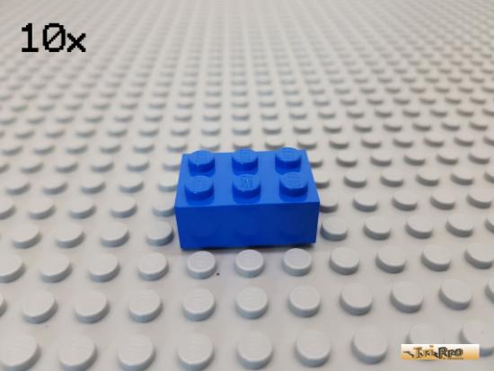 LEGO 10Stk Stein Basic 2x3 blau 3002