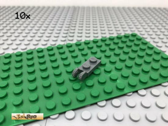 LEGO 10Stk 1x2 Platte Raster Scharnier Gelenk Dunkel Grau, Dark Gray 44302