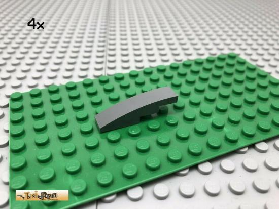 LEGO 4Stk 1x4 Bogenstein gebogen Basic Dunkel Grau, Dark Gray 61678