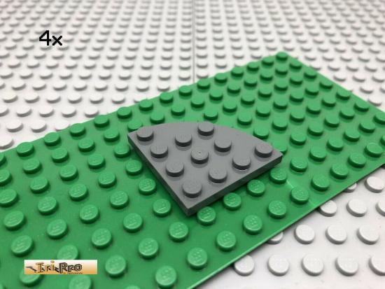 LEGO 4Stk 4x4 Platte Flgel Rund Viertelkreis Dunkel Grau, Dark Gray 30565