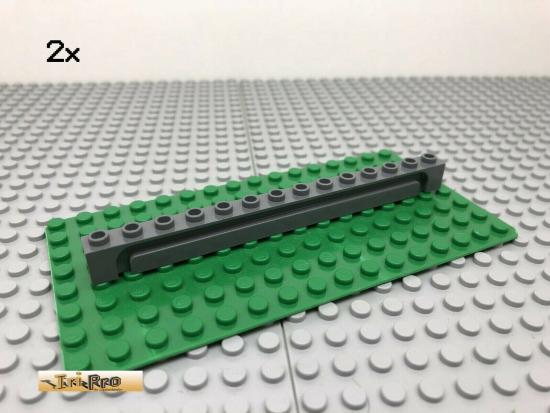 LEGO 2Stk 1x14 Stein mit Nut Fhrungsschiene Dunkel Grau, Dark Gray 4217