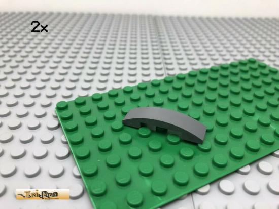 LEGO 2Stk 1x4 Bogenstein rund glatt Dunkel Grau,Dark Gray 93273