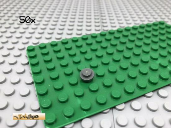 LEGO 50Stk 1x1 Platte Plate rund Rundplatte Dunkel Grau,Dark Gray 4073