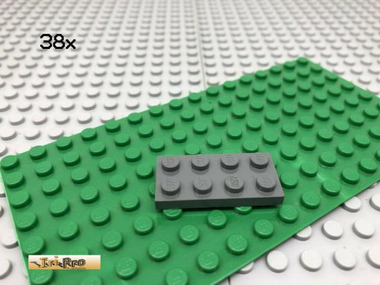 LEGO 38Stk 2x4 Platte Plate Basic Classic Dunkel Grau,Dark Gray 3020