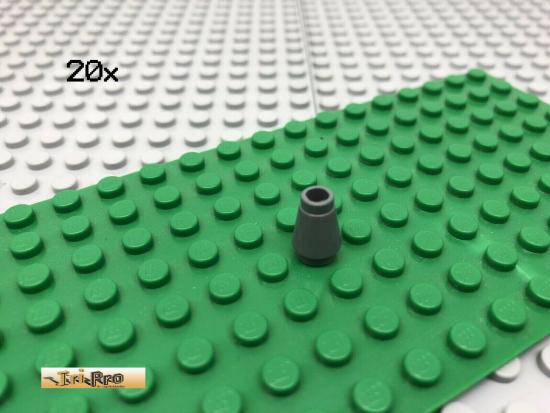 LEGO 20Stk 1x1 Kegel rund Kegelstein Dunkel Grau,Dark Gray 4589