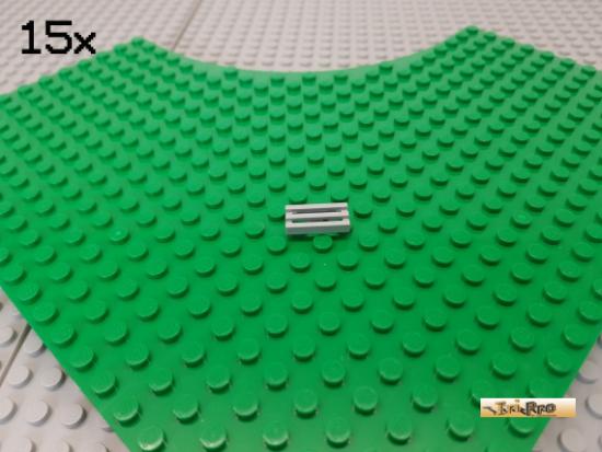 LEGO 15Stk Gitterfliese 1x2 neu-hellgrau 2412