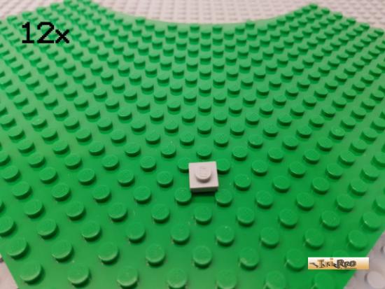 LEGO 12Stk Platte 1x1 neu-hellgrau 3024