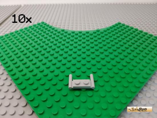 LEGO 10Stk Platte 1x2 modifiziert mit 2 Griffen neu-hellgrau 3839