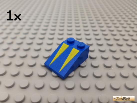 LEGO 1Stk Dachstein / Schrgstein 2x3 blau bedruckt 3298p18