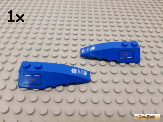 LEGO 1Stk Keilstein / Flgel 2x6 L+R blau beklebt 41747 / 41748