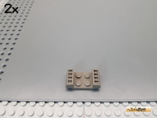 LEGO 2Stk Platte 2x2 modifiziert Rille / Kotflgel alt-dunkelgrau 41862