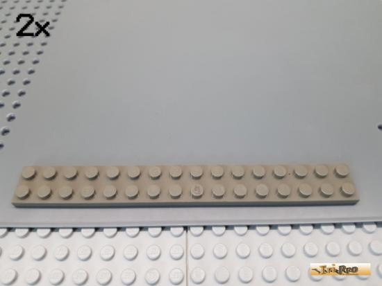 LEGO 2Stk Platte Basic 2x16 alt-dunkelgrau 4283