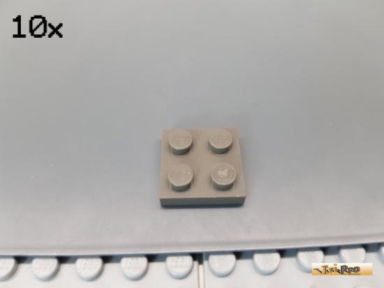 LEGO 10Stk Platte Basic 2x2 alt-dunkelgrau 3022