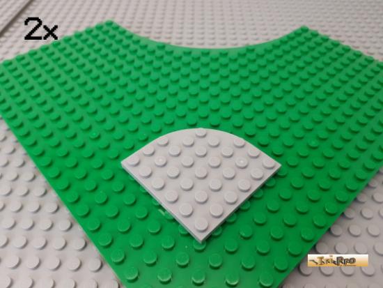 LEGO 2Stk Platte 6x6 Ecke abgerundet neu-hellgrau 6003