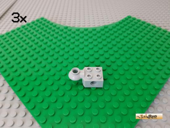 LEGO 3Stk Technic Stein 2x2 modifiziert Gelenk / Rotation neu-hellgrau 48170