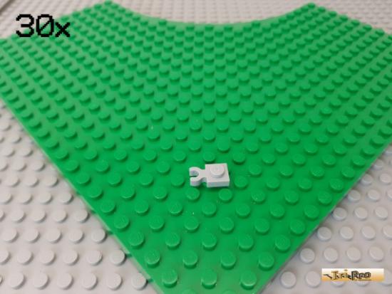 LEGO 30Stk Platte 1x1 modifiziert mit Clip waagrecht neu-hellgrau 4085