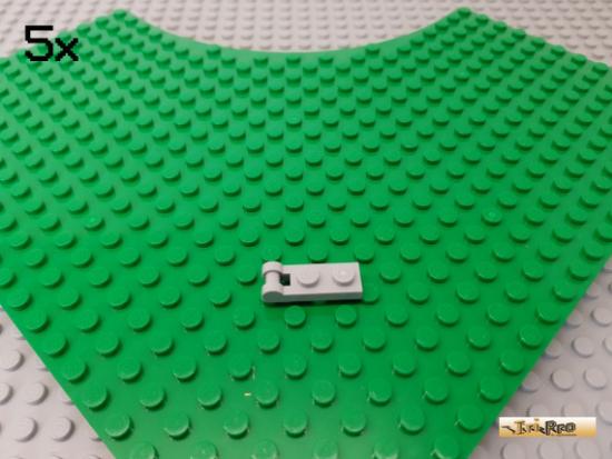 LEGO 5Stk Platte 1x2 modifiziert mit Scharnier/Griff neu-hellgrau 60478