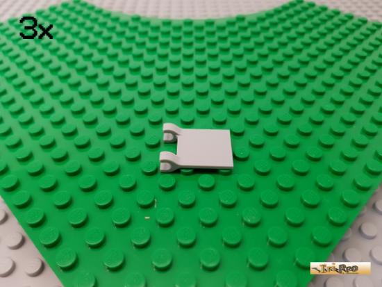 LEGO 3Stk Fahne / Flagge mit 2 Clips Viereckig neu-hellgrau 2335