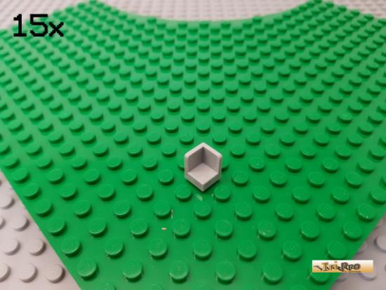 LEGO 15Stk Ecke / Paneel 1x1x1 Winkel Fliese neu-hellgrau 6231