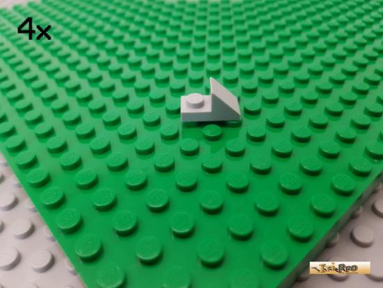 LEGO 4Stk Dachstein 1x2 45 mit 1/3 Platte neu-hellgrau 15672