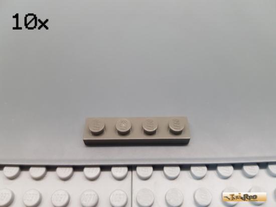 LEGO 10Stk Platte 1x4 Basic alt-dunkelgrau 3710