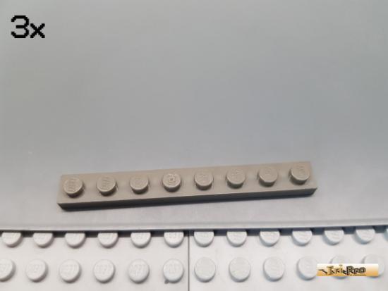 LEGO 3Stk Platte 1x8 Basic alt-dunkelgrau 3460