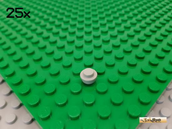 LEGO 25Stk Platte 1x1 rund alt-hellgrau 4073