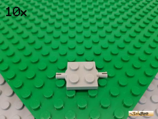 LEGO 10Stk Platte 2x2 mit 2 Achsen alt-hellgrau 4600