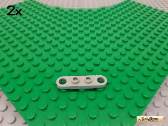 LEGO 2Stk Technic Verbinder / Leiste / gezahnt 1x4 alt-hellgrau 4263