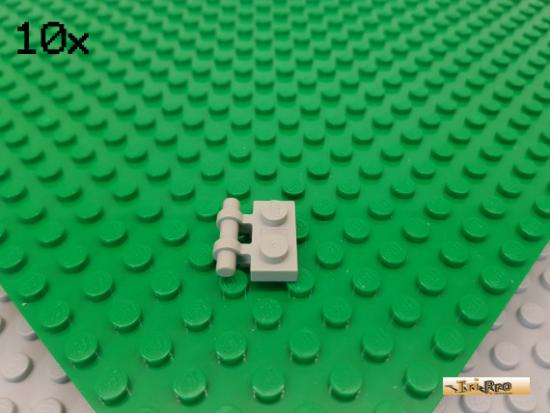 LEGO 10Stk Platte 1x2 modifiziert mit Griff alt-hellgrau 2540