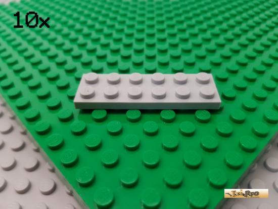 LEGO 10Stk Platte 2x6 neu-hellgrau 3795