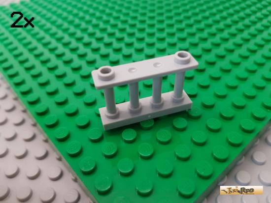 LEGO 2Stk Spindelzaun / Absperrung 1x4x2 neu-hellgrau 30055