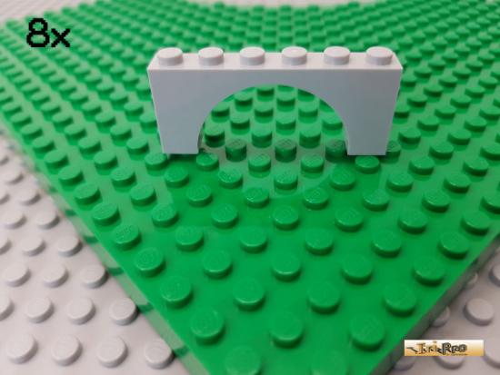 LEGO 8Stk Bogenstein Brcke 1x6 neu-hellgrau 15254