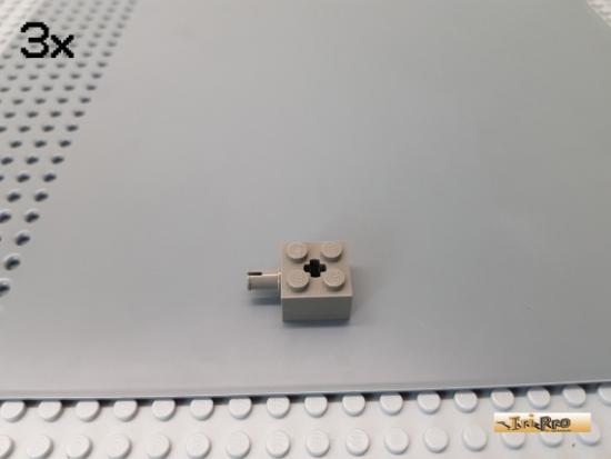 LEGO 3Stk Achsstein 2x2 mit Pin und Kreuzloch alt-dunkelgrau 6232