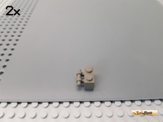 LEGO 2Stk Stein 1x2 modifiziert mit Griff alt-dunkelgrau 30236