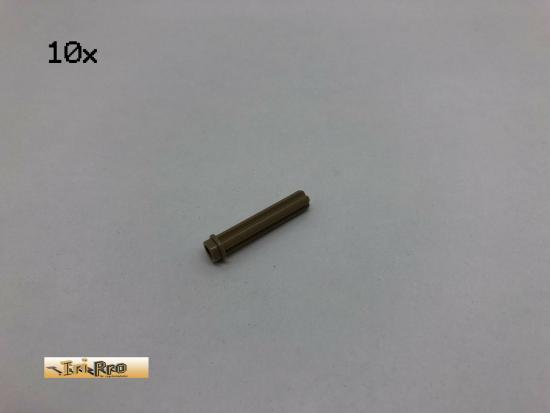 LEGO 10Stk Technic Kreuz-Achse Stopper Brick Dunkelbeige, Dark Tan 6587 5