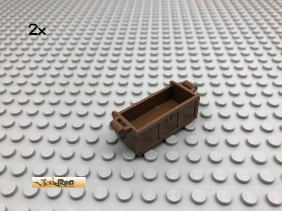 LEGO 2Stk Schatzkiste ohne Deckel Braun, Brown 4738 93