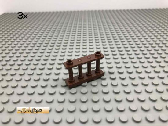 LEGO 3Stk 1x4x2 Zaun Brick Braun, Brown 30055 96