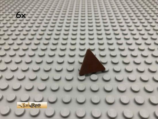 LEGO  6Stk Verkehrsschild mit Clip Dreieck Brick Braun, Brown 892 82