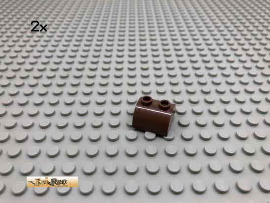 LEGO 2Stk 2x2 Stein gebeugt abgerundet Brick Braun, Brown 30165 64