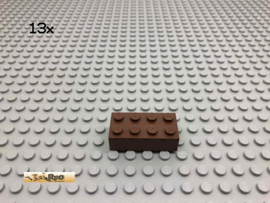 LEGO 13Stk 2x4 Basic Stein Brick Braun, Brown 3001 46