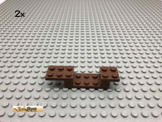 LEGO 2Stk 8x2x1 Fahrgestell, Auto, Winkel Brick Braun, Brown 4732 44