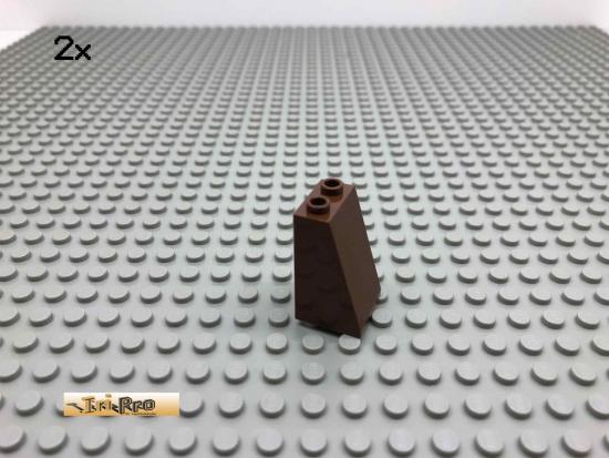 LEGO 2Stk 2x2x3 75 Dachstein Schrg Brick Braun, Brown 30499 37