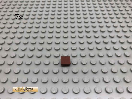 LEGO 7Stk 1x1 Fliese Brick Rotbraun, Reddish Brown 3070 77