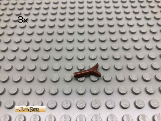 LEGO 3Stk Zweig Ast Brick Rotbraun, Reddish Brown 1269 76