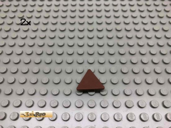 LEGO 2Stk Schild Triangel mit Clip Brick Rotbraun, Reddish Brown 30259 72