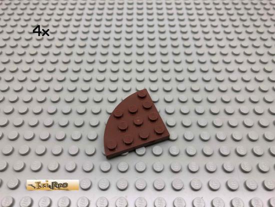 LEGO 4Stk 4x4 Platte abgerundet Brick Rotbraun, Reddish Brown 30565 33