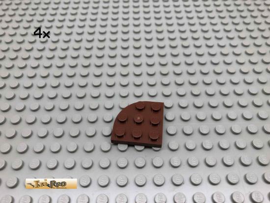 LEGO 4Stk 3x3 Platte abgerundet Brick Rotbraun, Reddish Brown 30357 32