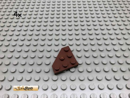 LEGO 4Stk 3x3 Eckplatte Keilplatte Brick Rotbraun, Reddish Brown 2450 29