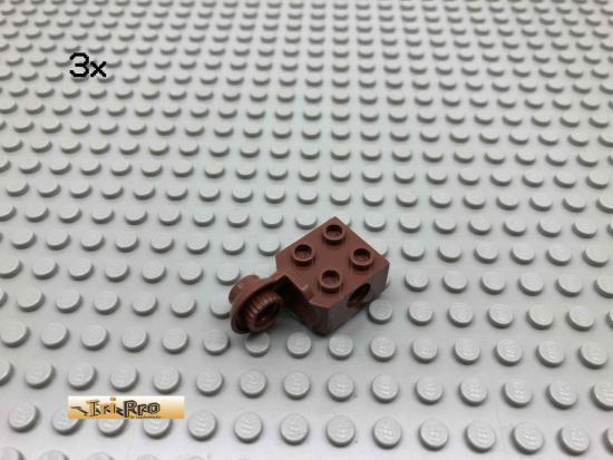 LEGO 3Stk Technic 2x2 Gelenkstein Brick Rotbraun, Reddish Brown 48171 7